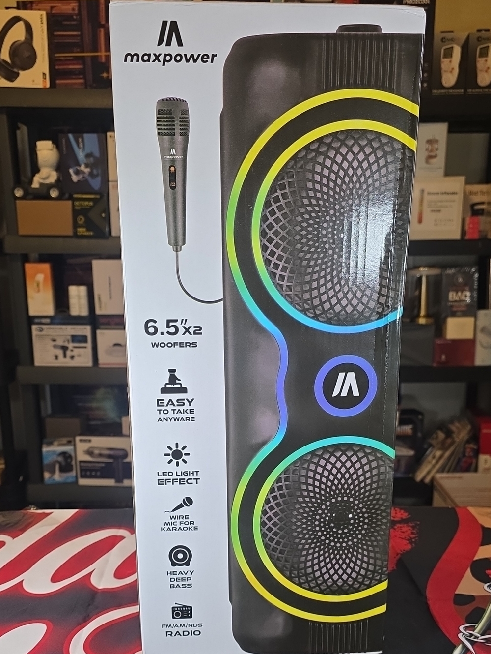 Maxpower Black Portable Bluetooth Speaker with LED Light (Huge)Factory Sealed
